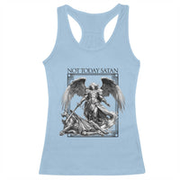 Funny Saint Michael Defeating Satan Racerback Tank Top Not Today Satan