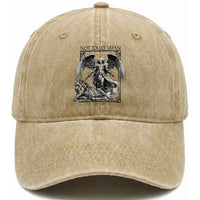 Funny Saint Michael Defeating Satan Washed Cotton Baseball Cap Not Today Satan