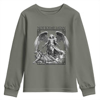 Funny Saint Michael Defeating Satan Youth Sweatshirt Not Today Satan