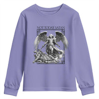 Funny Saint Michael Defeating Satan Youth Sweatshirt Not Today Satan
