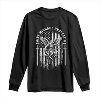 Vintage Saint Michael Archangel Protect Us Prayer Long Sleeve Shirt
