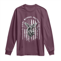 Vintage Saint Michael Archangel Protect Us Prayer Long Sleeve Shirt