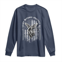 Vintage Saint Michael Archangel Protect Us Prayer Long Sleeve Shirt