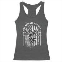 Vintage Saint Michael Archangel Protect Us Prayer Racerback Tank Top