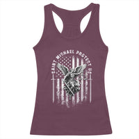 Vintage Saint Michael Archangel Protect Us Prayer Racerback Tank Top