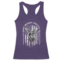 Vintage Saint Michael Archangel Protect Us Prayer Racerback Tank Top
