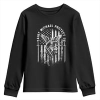 Vintage Saint Michael Archangel Protect Us Prayer Youth Sweatshirt