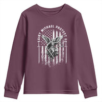 Vintage Saint Michael Archangel Protect Us Prayer Youth Sweatshirt