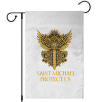 Vintage Catholic Saint Michael Protect Us Garden Flag Religious Gift