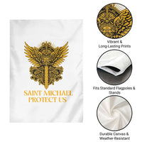 Vintage Catholic Saint Michael Protect Us Garden Flag Religious Gift