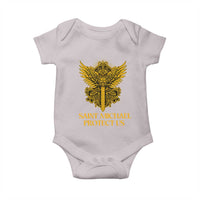 Vintage Catholic Saint Michael Protect Us Baby Onesie Religious Gift