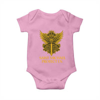 Vintage Catholic Saint Michael Protect Us Baby Onesie Religious Gift