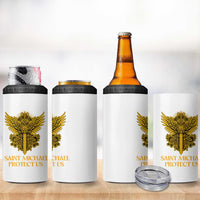 Vintage Catholic Saint Michael Protect Us 4 in 1 Can Cooler Tumbler Religious Gift