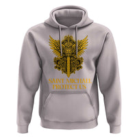 Vintage Catholic Saint Michael Protect Us Hoodie Religious Gift