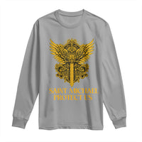 Vintage Catholic Saint Michael Protect Us Long Sleeve Shirt Religious Gift