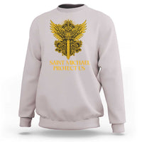 Vintage Catholic Saint Michael Protect Us Sweatshirt Religious Gift