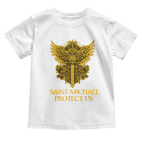 Vintage Catholic Saint Michael Protect Us Toddler T Shirt Religious Gift