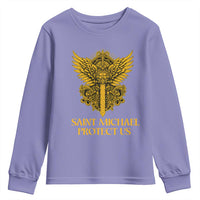 Vintage Catholic Saint Michael Protect Us Youth Sweatshirt Religious Gift