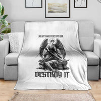 Do Not Make Peace With Evil Throw Blanket Archangel Saint Michael