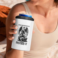 Do Not Make Peace With Evil 4 in 1 Can Cooler Tumbler Archangel Saint Michael