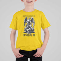 Do Not Make Peace With Evil T Shirt For Kid Archangel Saint Michael