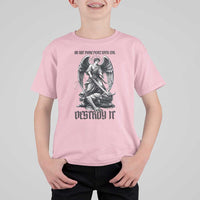 Do Not Make Peace With Evil T Shirt For Kid Archangel Saint Michael