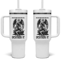Do Not Make Peace With Evil Tumbler With Handle Archangel Saint Michael