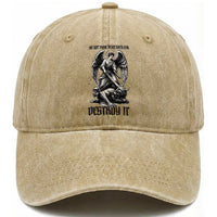 Do Not Make Peace With Evil Washed Cotton Baseball Cap Archangel Saint Michael
