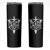 Do Not Make Peace With Evil Skinny Tumbler Catholic Protection Gift