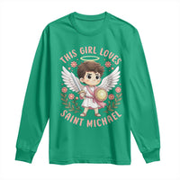This Girl Loves Saint Michael Long Sleeve Shirt Religious Faith Gift