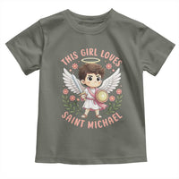 This Girl Loves Saint Michael Toddler T Shirt Religious Faith Gift