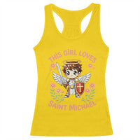 This Girl Loves Saint Michael Racerback Tank Top Catholic Faith Gift