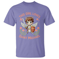 This Girl Loves Saint Michael T Shirt Catholic Faith Gift