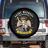 Funny Saint Michael Defeating Satan Spare Tire Cover Religious Faith Gift