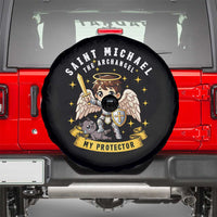 Funny Saint Michael Defeating Satan Spare Tire Cover Religious Faith Gift