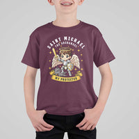 Funny Saint Michael Defeating Satan T Shirt For Kid Religious Faith Gift