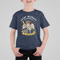 Funny Saint Michael Defeating Satan T Shirt For Kid Religious Faith Gift