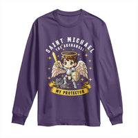 Funny Saint Michael Defeating Satan Long Sleeve Shirt Religious Faith Gift