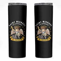 Funny Saint Michael Defeating Satan Skinny Tumbler Religious Faith Gift