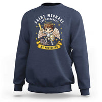 Funny Saint Michael Defeating Satan Sweatshirt Religious Faith Gift