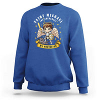Funny Saint Michael Defeating Satan Sweatshirt Religious Faith Gift