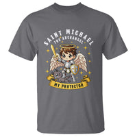 Funny Saint Michael Defeating Satan T Shirt Religious Faith Gift