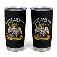 Funny Saint Michael Defeating Satan Tumbler Cup Religious Faith Gift