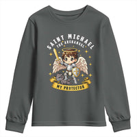 Funny Saint Michael Defeating Satan Youth Sweatshirt Religious Faith Gift