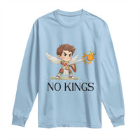 No Kings Long Sleeve Shirt Funny Saint Michael Topples The Crown