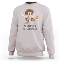 No Kings In America Sweatshirt Funny Saint Michael Kicking Crown