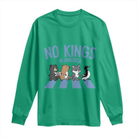 Funny Political No Kings In America Long Sleeve Shirt Gift For Animal Lovers