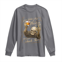 Skeleton Whiskey Long Sleeve Shirt I Will Take My Whiskey Neat No Ice