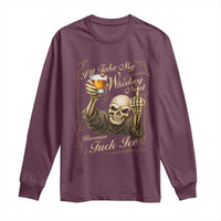 Skeleton Whiskey Long Sleeve Shirt I Will Take My Whiskey Neat No Ice
