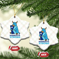 Minnesota Strong Ceramic Ornament Blue Ox Midwest Folklore Heritage